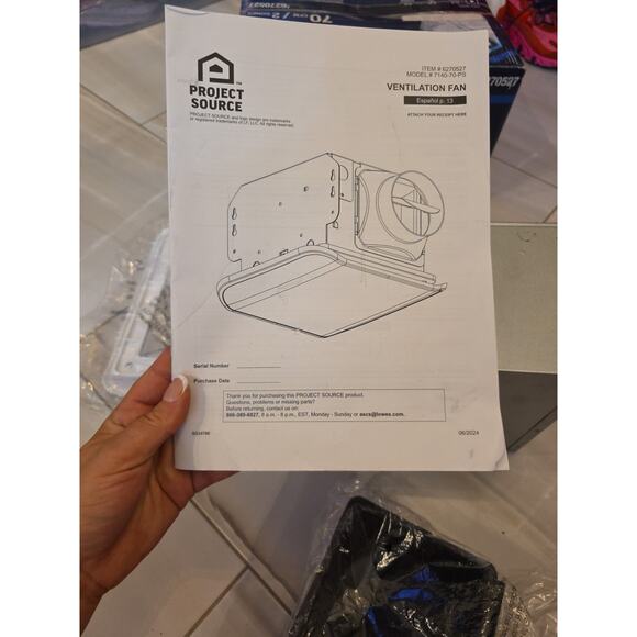 PROJECT SOURCE Ventilation Fan MEDIUM BATROOM UP TO 70 SQ FT - Picture 12 of 16